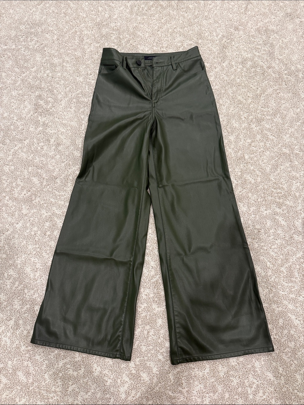 Joe's Jeans Forest Green Wide Leg Faux Leather Trousers